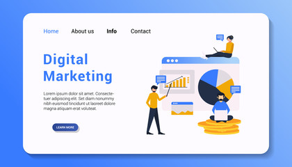 digital marketing landing page template flat design vector illustration