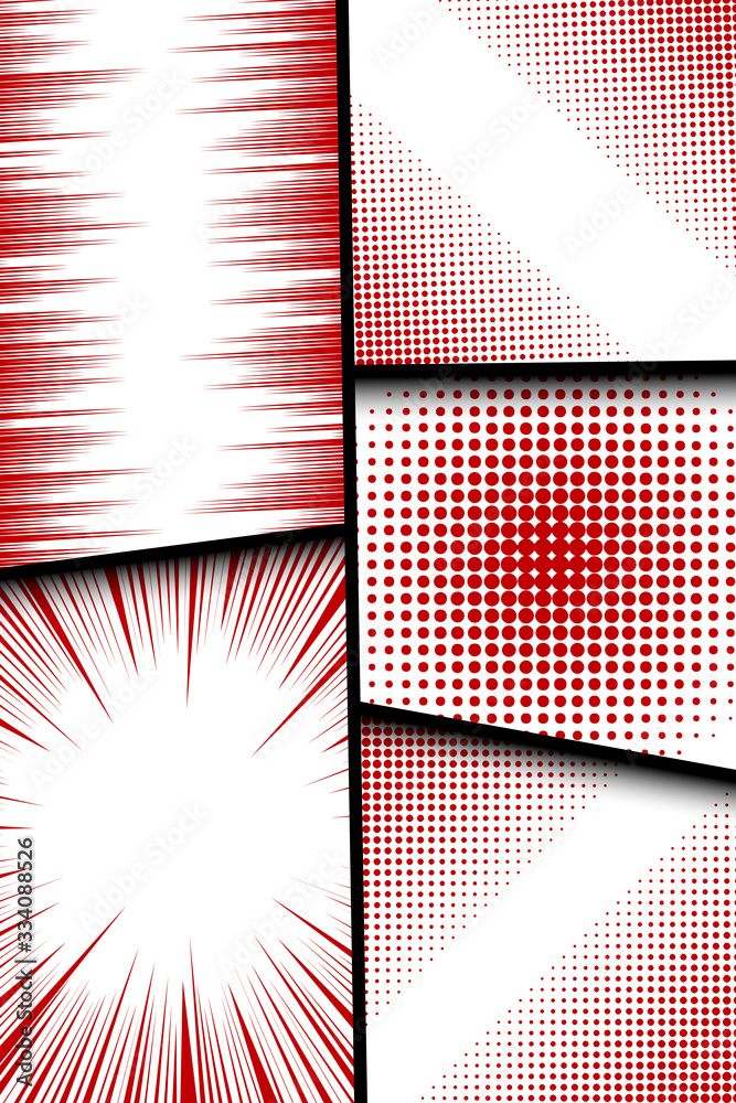 Monochrome red comic composition Stock Vector | Adobe Stock