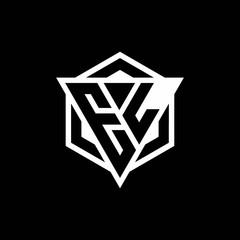 EL logo monogram with triangle and hexagon shape combination