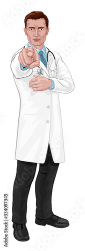 A doctor pointing at the vi...