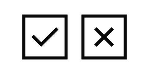 Poster - set of check mark and cross vector icon