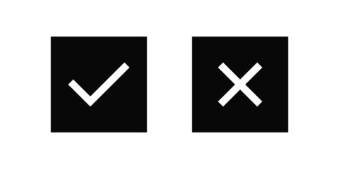 Poster - set of check mark and cross vector icon