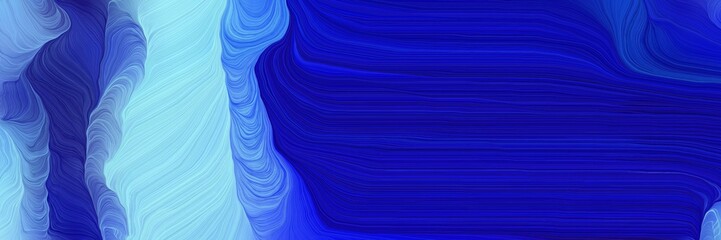 Poster - futuristic colorful waves header design with sky blue, dark blue and royal blue colors
