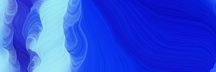 Poster - dynamic decorative curves background with medium blue, baby blue and royal blue colors