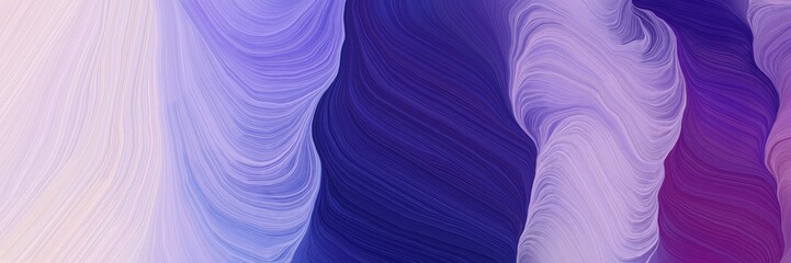 Poster - motion decorative waves graphic with light pastel purple, midnight blue and thistle colors
