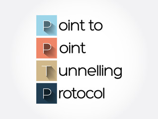 Aufkleber - pptp - point to point tunnelling protocol acronym, technology concept background