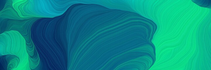 Aufkleber - motion colorful curves graphic with teal, medium spring green and dark cyan colors
