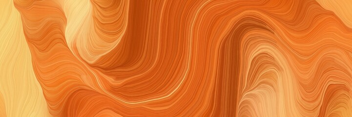 Poster - motion decorative waves graphic with bronze, coffee and burly wood colors