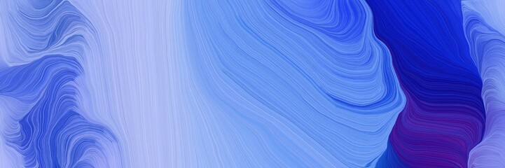 Poster - energy decorative waves banner design with corn flower blue, medium blue and light steel blue colors