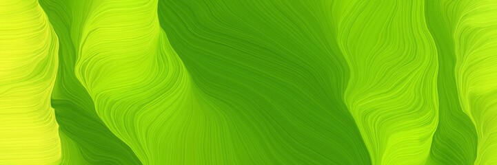 Poster - modern colorful waves header design with dark green, green yellow and yellow green colors