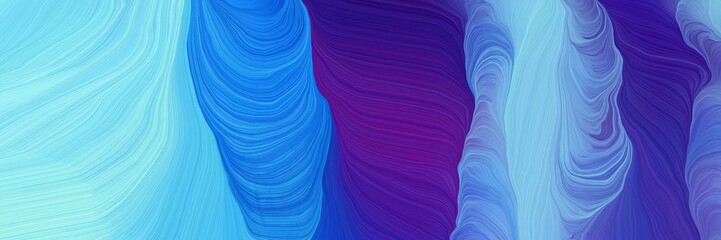 Poster - creative colorful curves design with sky blue, indigo and dodger blue colors