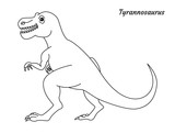 Fototapeta Dinusie - Coloring page outline Tyrannosaurus dinosaur. Vector illustration