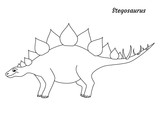 Fototapeta Dinusie - Coloring page outline Stegosaurus dinosaur. Vector illustration