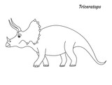Fototapeta Dinusie - Coloring page outline Triceratops dinosaur. Vector illustration