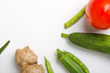 Close up of various colorful raw vegetables