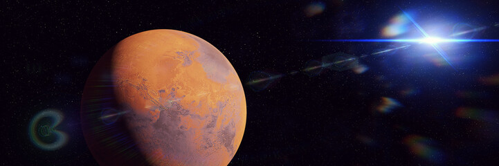 Wall Mural - planet mars, the desert world in