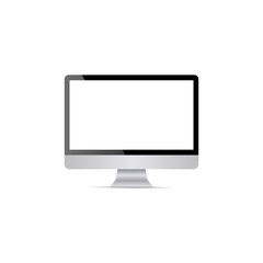 Poster - realistic computer display with blank white screen and shadow. vector eps10 illustration.