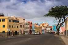 Street View Of Mindelo In Sao Vicente Island In Cape Verde - Republic Of Cabo Verde