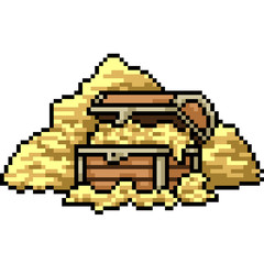 Poster - vector pixel art isolated treasure chest