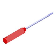 Poster - Line screwdriver icon. Isometric of line screwdriver vector icon for web design isolated on white background