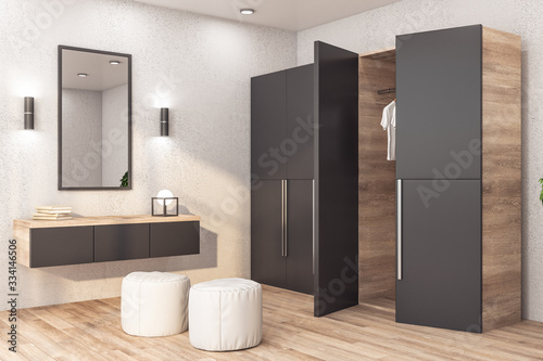 Fotografía Modern wardrobe with clothes