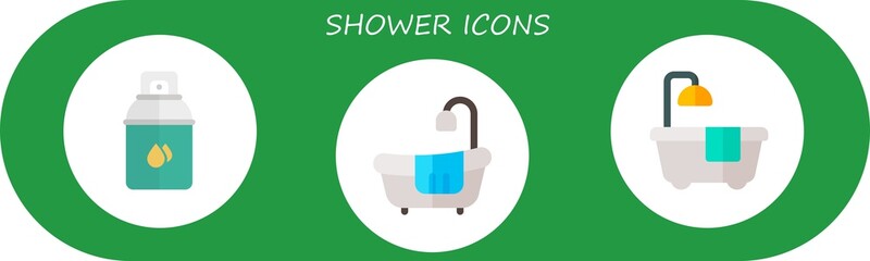 Sticker - shower icon set