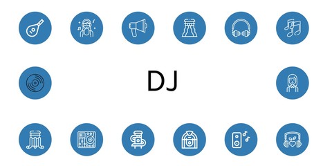 Canvas Print - Set of dj icons