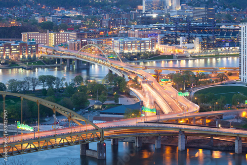 Fotografía Bridges over the Monongahela River and Allegheny River, Pittsburgh, Pennsylvania
