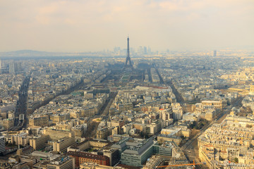  Magestic panorama of Paris with Eiffel tower at background