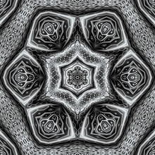 Abstract Black White Fractal Hexagon Graphic 