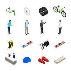 Poster - Bicycle Shop Concept Icon Isometric View. Vector
