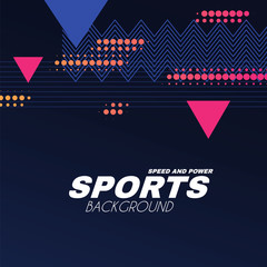 Wall Mural - abstract sport background with moving geometric elements. trendy design.