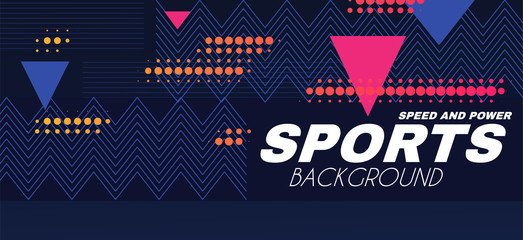 Wall Mural - abstract sport background with moving geometric elements. trendy design.
