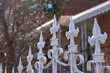 White Home Fence with Fleur De Lis Points