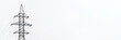 © DVKi - Widescreen image of an electrical support for high voltage line on a neutral gray background. copy space. empty space for logo or text.
