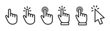 Vector Hand Cursors Icons Click Set