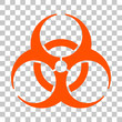 High standard specification biohazard symbol on transparent background
