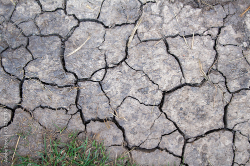 Fotomural Cracked dried earth texture background, close up