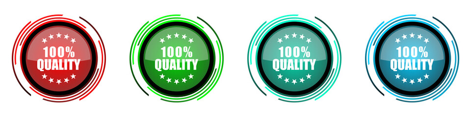 Poster - Quality round glossy vector icons, set of buttons for webdesign, internet and mobile phone applications in four colors options isolated on white background
