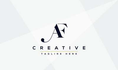 Aufkleber - AF logo design vector illustration template. Creative A F letters  monogram icon.