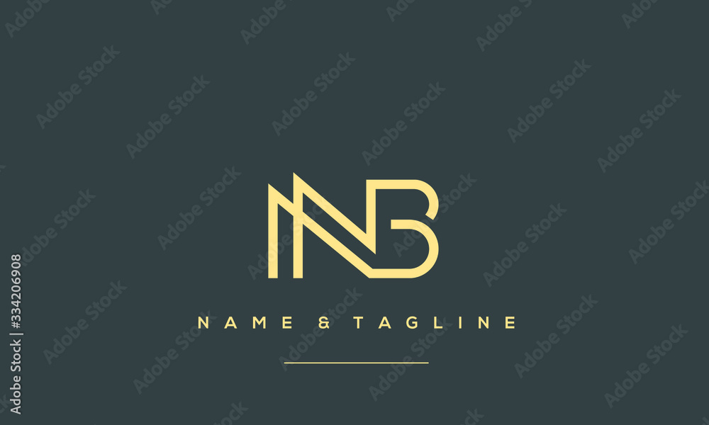 Alphabet letter icon logo NB Stock Vector | Adobe Stock