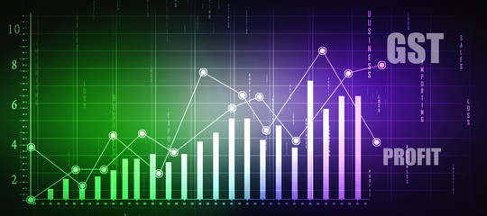 Poster - 2d rendering Stock market online business concept. business Graph 