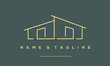 a line art icon logo a modern stylish house, home 