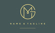 alphabet letter icon logo GM or MG