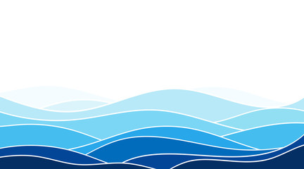 Wall Mural - Abstract ocean wave layer background vector illustration