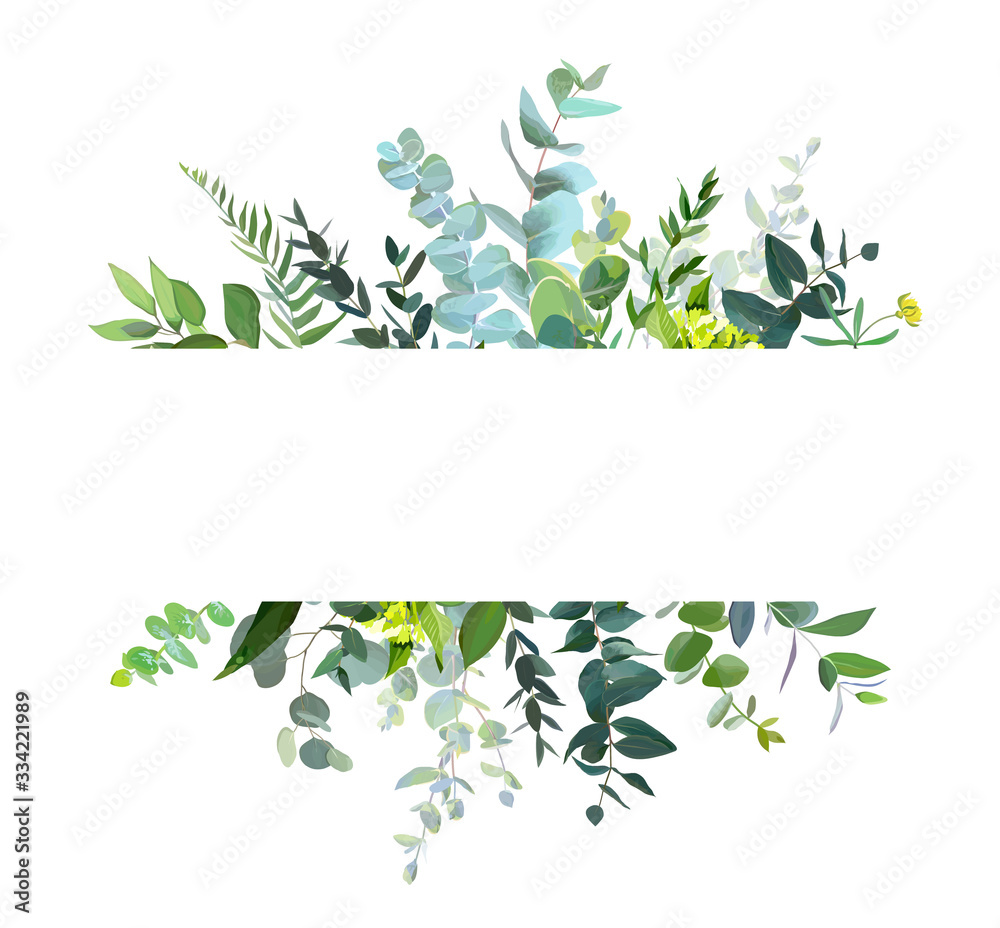 Horizontal botanical vector design banner - obrazy, fototapety, plakaty 