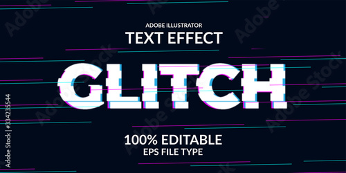 techno glitch text effect Tableau sur Toile
