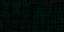 Abstract Bright Green Grid On Black Background.