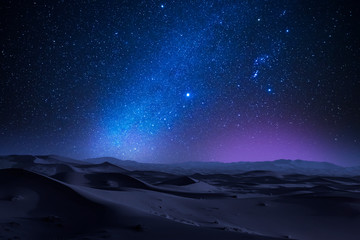 Wall Mural - starry night in the desert with dunes
