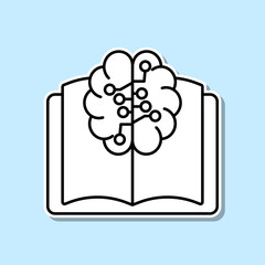 Poster - learning machine sticker icon. simple thin line, outline vector of artifical intelligence icons for 